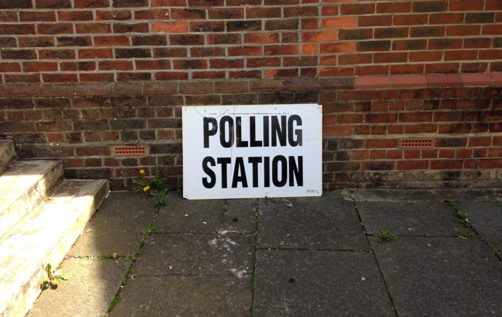 Polling Station Sign on Floor - ERS