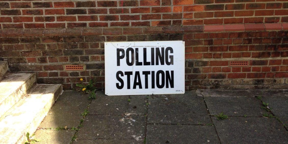 Polling Station Sign on Floor - ERS
