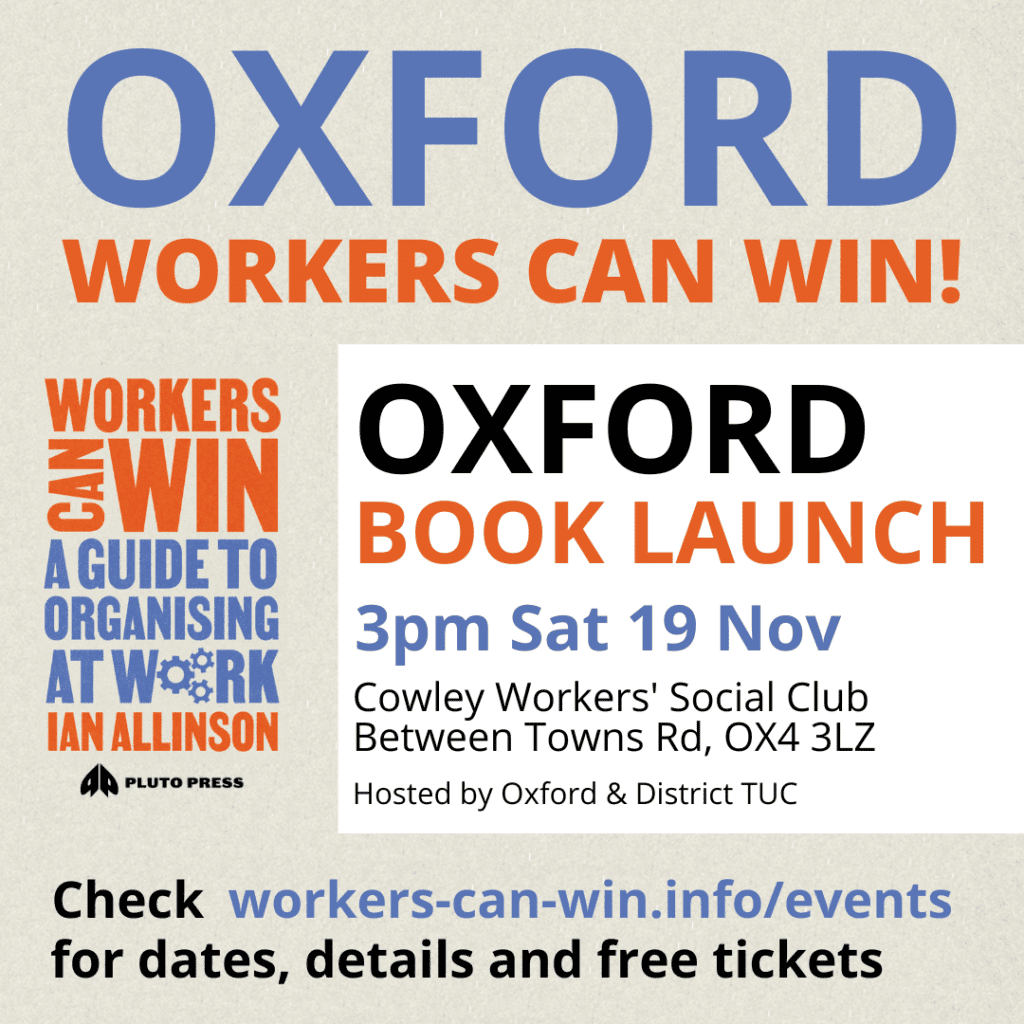 Workers Can Win Oxford book launch