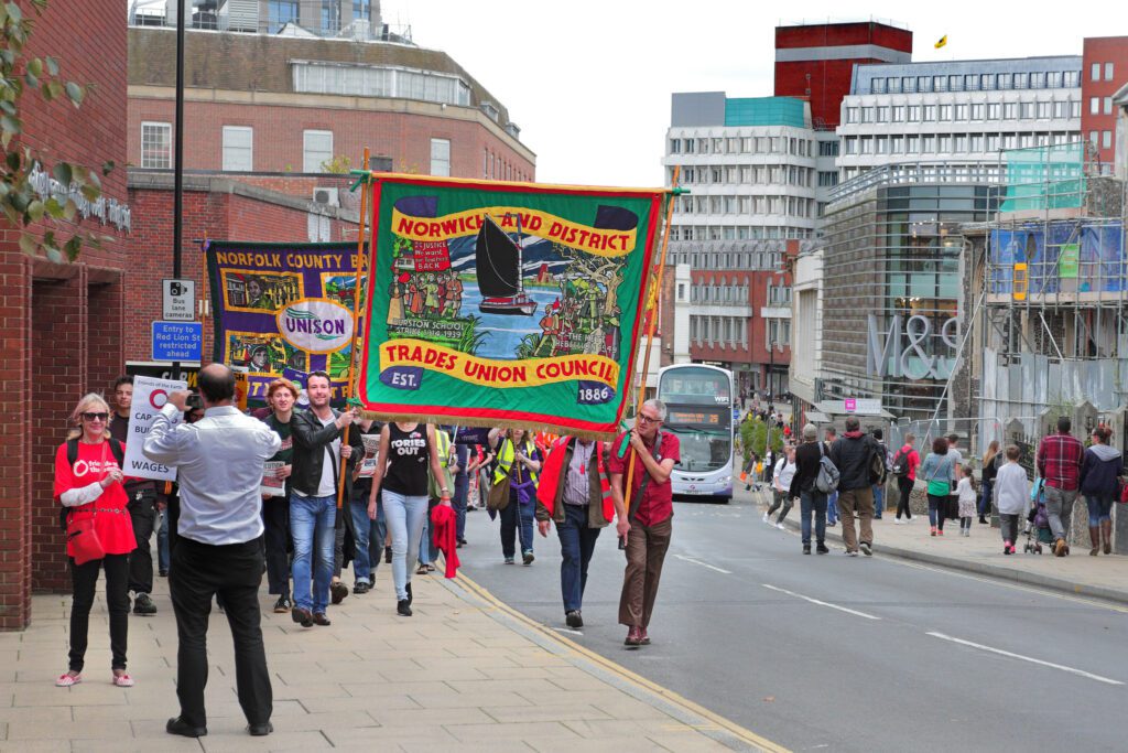 Trade Union Banner March through Norwich