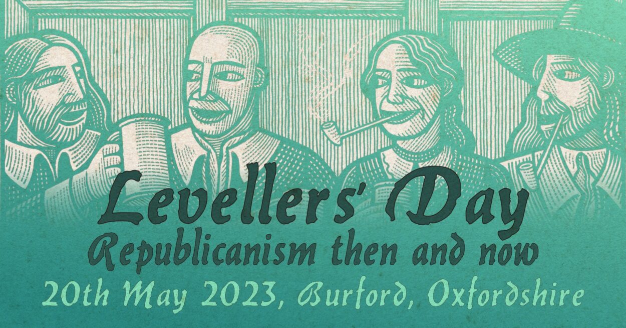 Green Levellers Day banner with event details